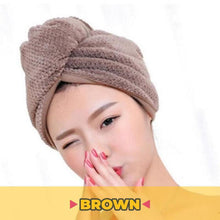 Load image into Gallery viewer, Rapid Hair Drying Microfiber Towel For Curly &amp; All Hair Super Absorbent towel wrap with button
